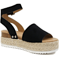 Miniatyrbillede 3 af 4: Kvinde Topic Åben Tå Spænde Ankelrem Espadrille Syntetiske Sandaler, STØRRELSE