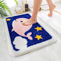 Miniatyrbillede 1 af 2: Badeværelsestæpper Narwhal Whale Bademåtte til badeværelse Skridsikker blød absorberende maskinvaskbar, brusebad badeværelse indretning bademåtte, 40*60cm, Pink
