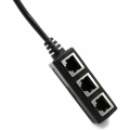 Pikkukuva 2 / 5: RJ45-verkko 1-3-porttinen Ethernet-sovitinsovitinkaapelin verkkokaapelihaaroitin