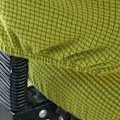 Pikkukuva 2 / 4: Syksyn lehdet keltainen 2-osainen istuinsuojus, jossa 1 tyyny ja 1 selkänoja, maissin ruudullinen fleece-tuolisuojus jaettu tuolisuojus toimistoon ja kotiin