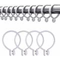 35 mm vita plast duschdraperiringar, 100-pack