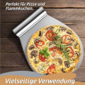 Miniatyrbilde 5 av 5: Kakeflytter - flat rustfritt stål kakebeskytter - formstabil kakeflytter med forsænket grep - ideell som kakebunn, hjelper i kaketilberedning og pizzaskall 26,8*27,2cm