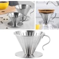Miniatyrbillede 2 af 5: Kaffe Filter, 304 Rustfrit Stål Filter Kop Hæld Over Drypper Kaffe Maskine