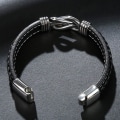 Miniatyrbilde 3 av 4: Mor og sønn for alltid knyttet sammen flettet lær armbånd