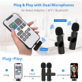Miniatyrbillede 2 af 5: Trådløs Lavalier-mikrofon til iPhone - 2,4 GHz Mini trådløs Lavalier-mikrofon med 2 sendere og 1 modtager til Youtube, Tiktok-video, Vlog, Facebook