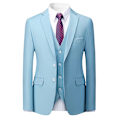 Miniatyrbillede 4 af 4: Herresæt 3-delt Business Casual Hakket Revers Regular Fit Bryllupssæt J