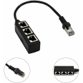 Pikkukuva 3 / 5: RJ45-verkko 1-3-porttinen Ethernet-sovitinsovitinkaapelin verkkokaapelihaaroitin