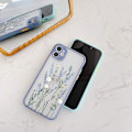 Miniatyrbild 2 av 5: Kompatibelt iPhone 11-fodral för blommigt transparent frostat PC-baksida blommig flicka damer, mjukt TPU-skyddande silikonslimfodral för iPhone 11 - lila
