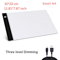 Miniatyrbillede 2 af 5: A4 LED lysplade til diamantmaleri, USB-drevet lysplade, digital grafiktavle til tegneplade, kunstmaleri