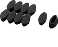 10 stk. Stolebenhætter Endehætte Benrør Indsats Bordmøbelbeskyttelse Oval Plastik Sort 20×40mm