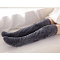 Miniatyrbilde 4 av 5: Dame Overknees Fuzzy Sokker Slippers Strømper Vinter Fluffy Lårhøye Bevarmere Plysj Sovesokker