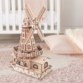 Miniatyrbild 2 av 5: 3D-träpussel, modellbyggsatser för holländska väderkvarnar, träkonstruktion för vuxna, gör din egen träbyggsats, DIY-montering leksakspresentidé