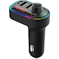 Miniatyrbilde 1 av 5: Bluetooth FM-sender, Bluetooth MP3-spiller trådløs radioadaptersett FM-sender billader med doble USB-porter, håndfri samtale, støtte for SD-kort og USB-flash-stasjon