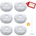 Miniatyrbilde 1 av 5: 6-pakning Spin Mop-erstatningshoder for EasyWring, 360° roterende mikrofibermopp