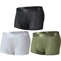 Miniatyrbillede 1 af 5: Mænds Sexede Boxer Briefs Is Silke Blød Åndbar Undertøj, Gennemsigtig Mand