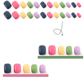 Miniatyrbild 3 av 5: 1 set färgade falska naglar enfärgade macaron naglar bärbara pressnaglar