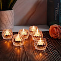 Pikkukuva 3 / 5: (6 kpl) Pyöreät kristalliset tealight-pidikkeet, kodin juhlien hääidea