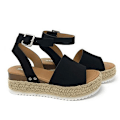 Miniatyrbillede 1 af 4: Kvinde Topic Åben Tå Spænde Ankelrem Espadrille Syntetiske Sandaler, STØRRELSE