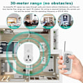 Miniatyrbillede 3 af 5: Trådløs Fjernbetjeningsstikkontakt, El-stikkontakt med 30M Fjernbetjeningsrækkevidde, 2300W, Selvindlærende Funktion, Smarte og Forbundne Stikkontakter til Hjemmet