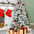Miniatyrbild 4 av 4: Julstrumpor att hänga upp, set om 6, för eldstad, anpassningsbara i filt, godispåsar, julgransdekoration, plyschfest