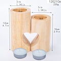 Miniatyrbild 5 av 5: Tealight-ljusstake för skrivbordsdekoration, dekorativt set med tealight-ljusstakar i trä, enhetligt hjärtformat ljusstakar för heminredning