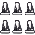 Miniatyrbilde 1 av 5: Multifunksjonelle nøkkelringkarabiner 6 stk brede munn kroker klips klemme for ryggsekk utendørsaktiviteter（32mm - Svart (6 stk)