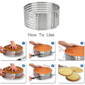 Miniatyrbillede 3 af 4: Ring Cutter Lagkage Slicer, Justerbar Ring 7 Lag Mousse
