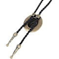 Miniatyrbillede 4 af 5: Western Hat Sort Bolo Tie til Mænd og Kvinder, Native American Læder Bolo T