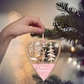 Miniatyrbilde 4 av 5: Julepynt i tre, 4 mønstre, trepynt i tre, julepynt i tre med eske for DIY juledekorasjon