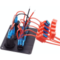 Miniatyrbilde 5 av 5: 12v / 24v Kontrollpanel, 5 Grupper Av Vippebryterpaneler, Med 5v 4.2a Dobbel Usb-Lader, Vanntett Led-Voltmeter