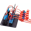 Miniatyrbillede 5 af 5: 12v / 24v Kontrolpanel, 5 Grupper Af Vippekontaktpaneler, Med 5v 4.2a Dobbelt Usb-Oplader, Vandtæt Led-Voltmeter