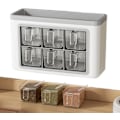 Miniatyrbild 5 av 5: Kryddburksset Transparent Saltburk Kryddburkar för Väggmonterad Kökskryddförvaring Burkar Behållare