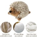 Miniatyrbilde 4 av 5: Plysj hundleke, supermyk kunstig pels pinnsvin hund tyggeleke utstoppet biting trening leker knirkende plysj dukkeleker for mellomstore hunder, brun