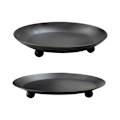 Miniatyrbilde 1 av 4: Lysestake Lysestake Lysestake - Sett med 3 Runde Sorte Jernlys