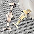 Miniatyrbild 3 av 4: Automatisk fällbar spänne i rostfritt stål för klockarmband - 22 mm verktyg (guld)