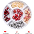 Miniatyrbillede 5 af 5: 2 snacks skåle opdelt, 5 rum snacks skåle hvide snacks tallerkener menu p