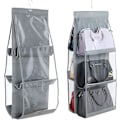 Miniatyrbillede 1 af 5: Pieces Hængende Håndtaske Organizer, Opbevaringspose kompatibel Garderobe, Skab, Organizer System, 6 Anti-Støv Lommer, Transparent Rum, Non-Woven