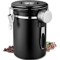 Miniatyrbild 1 av 5: Lufttät kaffekanna i rostfritt stål, 1,8L lufttät förvaringsbehållare med datumratt och gratis måttsked för kaffebönor, te, nötter