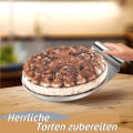 Miniatyrbilde 2 av 5: Kakeflytter - flat rustfritt stål kakebeskytter - formstabil kakeflytter med forsænket grep - ideell som kakebunn, hjelper i kaketilberedning og pizzaskall 26,8*27,2cm