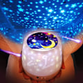 Miniatyrbillede 1 af 5: 8 tilstande og 8 temaer 360° roterende LED-projektorlampe, genopladelig nattelysstjerneprojektion til babybørns voksensoveværelse