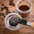 Miniatyrbilde 2 av 2: Kaffe Kvernbørste Bærbar Espressomaskin Trehåndtak Rengjøringsverktøy (buet, Brun)