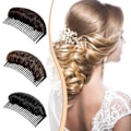 Pikkukuva 5 / 5: 3-pakkaus Bun Invisible Wig Clips, Hair Base Bump Bumpy Hair Pad Styling Inser