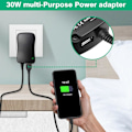 Miniatyrbild 2 av 5: Universal Strömadapter, 30W Justerbar Universal Strömadapter AC till DC 12V 9V 7.5V 6V 5V 4.5V 3V Multi-Spännings Strömadapter, för Hushålls Elektro