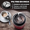 Miniatyrbillede 5 af 5: 3-i-1 Manuel Kaffekværn med Indbygget Pour Over Kaffemaskine og Rustfrit Stål Kande | Keramisk Kværn | Justerbar Maling | Rustfrit Stål Filter