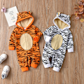 Miniatyrbild 4 av 4: Nyfödd bebis pojkar flickor 3D tecknad djur tiger jumpsuit leopard hoodie rom