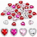 Miniatyrbillede 1 af 4: 40 stk. Hjerte Rhinestones Knapper Hjerte Charms til Negle, Sy på Rhinestone