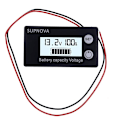 Miniatyrbillede 1 af 5: Vandtæt Lithium Voltmeter, Bil Motorcykel Spændingsmåler, Batterikapacitetsindikator 12V 24V 48V 72V DC 10V-100V Blysyre Lithium LiFePO4 Ternary