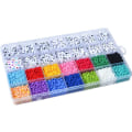 Miniatyrbillede 2 af 5: DIY - Perleæske - Seed beads - 3mm - Bogstavsperler multifarvet