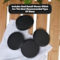 Miniatyrbillede 3 af 5: Massage Hot Stones Set - 6 stk. Basalt Hot Rocks Stones Kit til Spa, Massage Terapi, Afslapning, Smertelindring - Sort 2 stk.: 6*8cm+4 stk.: 6*6cm