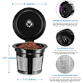 Miniatyrbilde 3 av 5: Gjenbrukbare K-kopper, 4-pakning Universal Fit Gjenbrukbare Kaffe Filtre med Mat Grade Rustfritt Stål Mesh Miljøvennlige Kaffe Gjenbrukbare Pods for Keurig 1.0 og 2.0 Bryggere (Svart)
